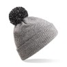 czapka zimowa - mod. B450:Heather Grey, 100% akryl, Black, One Size